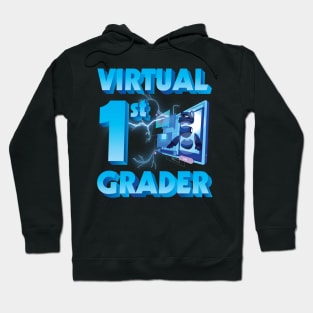 Virtual 1st Grader Student Teacher Happy Back To School Day Hoodie